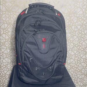 Wenger Black Backpack with Red Accents